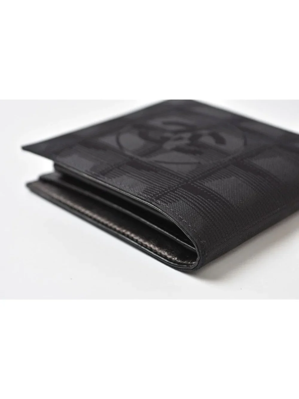 Chanel Bifold Wallet Vintage New Travel Line CC Logo Black